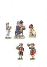 5 anciens chromos découpis