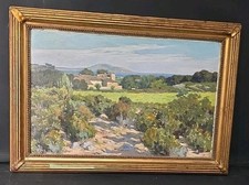 Provence Aloes Seascape Oil Painting Signed Louis Raoul GUIRAUD (1888-1976)