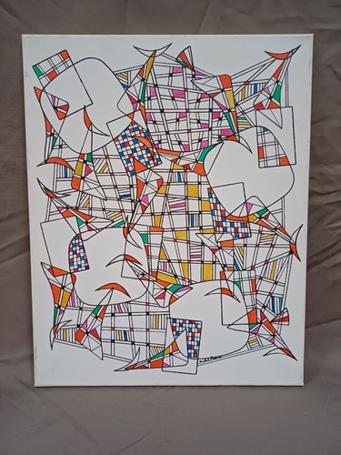 Tableau contemporain abstrait - tableau,
