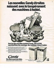 ADVERTISEMENT ADVERTISING 1974 CANDY washing machine washing machine