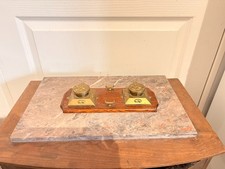 Ancien Encrier Anglais Laiton