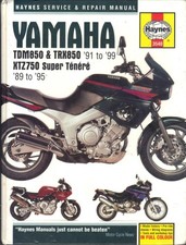 YAMAHA TDM850,TRX850 & XTZ750 SUPER TENERE HAYNES MANUAL 1989-1999 "HARDBACK"