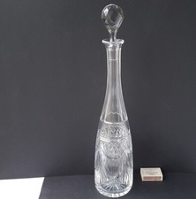 Cristal Verre Carafe Avec Bouchon Coupé à la Main Val St Lambert? Um 1900 L861