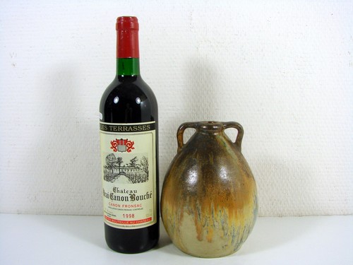 Vase deux anses grès emaillé - deux,