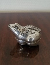Antique Vintage Silver 900 Toad Frog Pill Box Frog Silver Small Box 