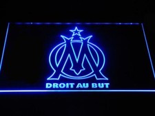 PANNEAU LUMINEUX LOGO FOOTBALL OM MARSEILLE PUB LED ENSEIGNE MAILLOT NEON LAMPE