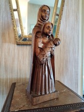 Antique Carved Oak Religious Statuette
