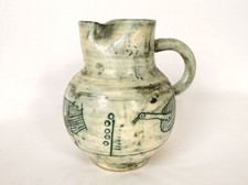 Jacques Blin Ceramic Carafe Pitcher Stylized Birds 1950 20th Century