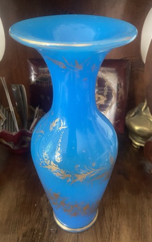 Vase opaline bleue - , x