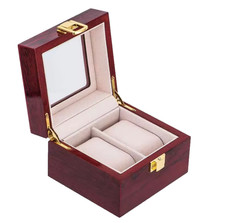 Boîte à montres en bois coffret luxe 2 emplacements organisateur rangement