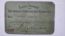 original 1898 Lake Shore & Michigan Southern Rail Pass President signature RRY