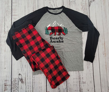 NEW Holiday FamJams Bearly Awake Christmas Holiday Pajama Set Men's L