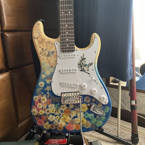Guitare électrique floral - guitare,