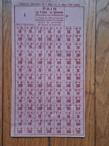 Rationnement carte de pain - de,
