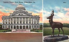 Postcard PA Wilkes-Barre Pennsylvania Luzerne County Court House Old Linen e5545