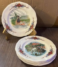 Lot of 5 x Sarreguemines OBERNAI Faienceries French Porcelain SALAD PLATES