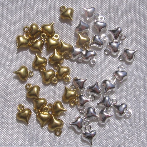 Lot breloques coeurs - lot,