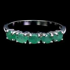 925 Bague en Argent Ovale Émeraude 4x3mm Naturel Gemme Bijoux Taille