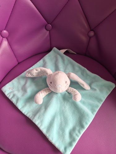Doudou plat lapin bleu - doudou,
