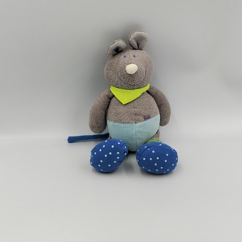 Doudou souris grise - , bleu