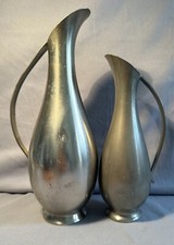 2 Metawa+pewter Holland wine/water/tin vase pitcher 2 sizes 24.5cm and 20cm