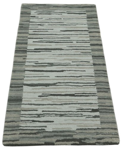 Tapis gris 100 laine 70x140 - 100%,