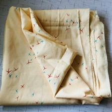 Yellow Atomic Boomerang Fabric Swath 45x85 In (2+yrds) Vintage Mid Century 1960s