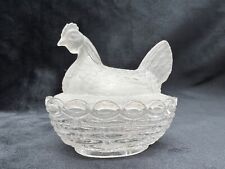 Antique Pressed Glass Candy Jar - Chicken Slipper on Her Nest Easter