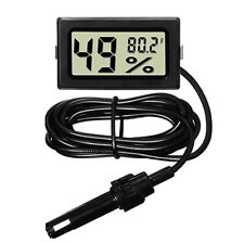 Mini Reptile Terrarium Digital Thermometer Hygrometer with Probe Humidity Gauge
