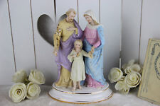Antique vieux andenne bisque porcelain saint family holy group mary Joseph 