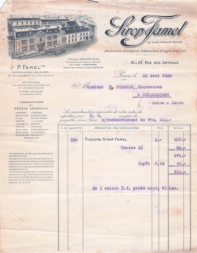 Paris pharmacien famel 1925 - 75,