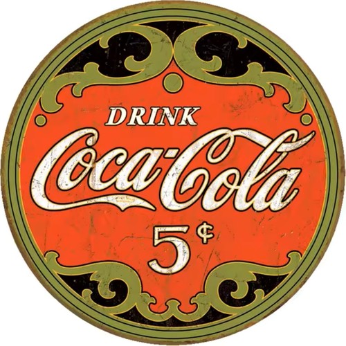 Plaque vintage coca cola ronde - cola,