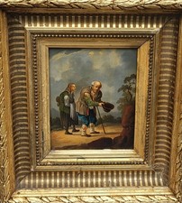 antique painting. genre scene