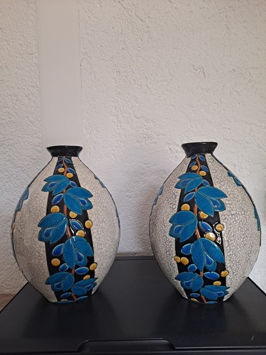 Vase faience emaillé à - faience,