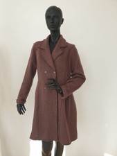3264 Myrine Antwerp Women's Wool Coat, Size L-XL - Brown