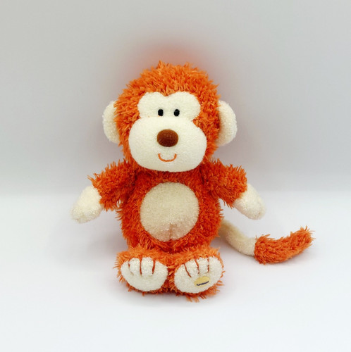 Peluche doudou singe orange