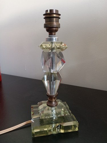Ancien pied lampe verre - en,