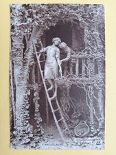 Old postcard allegory signed D. MASTROIANNI sculpture pate to model L'ENJOLEUR