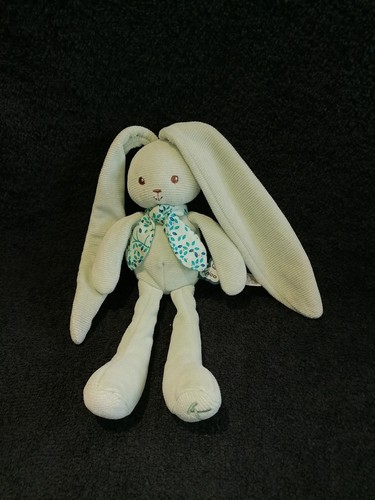 Doudou pantin lapin vert