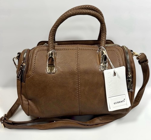 Gussaci brown leather satchel - gussaci,