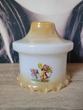 LUSTRE VINTAGE OPALINE CHAMBRE ENFANT RÉTRO CHAT SOURIS.... MUSICIEN 