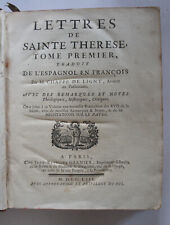 SAINTE THERESE D'AVILA. Lettres traduites de l'espagnol  1753. Tome I seul