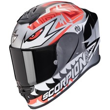 Casque de moto Scorpion Exo-R1 Evo Air Zaccone Replica argent/noir/rouge Pinlock