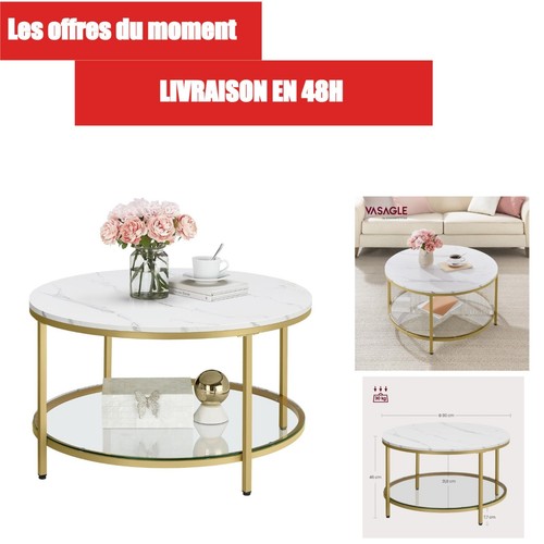 Vasagle table basse ronde - vasagle, en