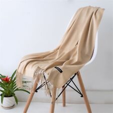 Large écharpe, noire étole châle cachemire laine unie top qualité unie cadeau