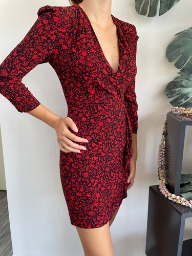 Robe portefeuille maje - portefeuille, rouge
