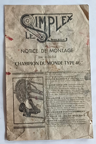 Cyclisme ancienne notice - cyclisme,