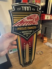 Indian Motorcycles Thermometer Fatboy Biker Collector USA Indoor Outdoor Decor