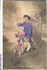 AKYP6-0556-CHILD - A KISS - BOY ON BIKE