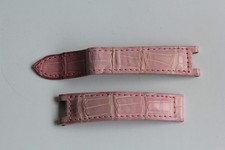 CARTIER Bracelet montre croco rose 18 mm (65943)